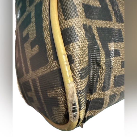 Vintage Fendi Zucca Black and Tan Bowling/Boston Bag - Picture 7 of 15